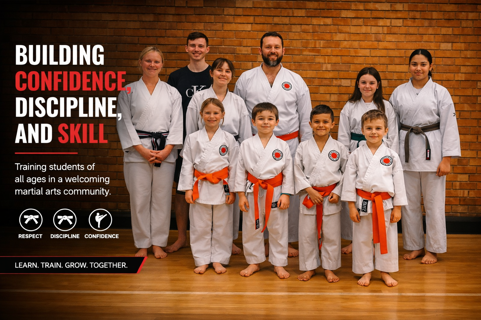 Shotokan Karate students and instructors