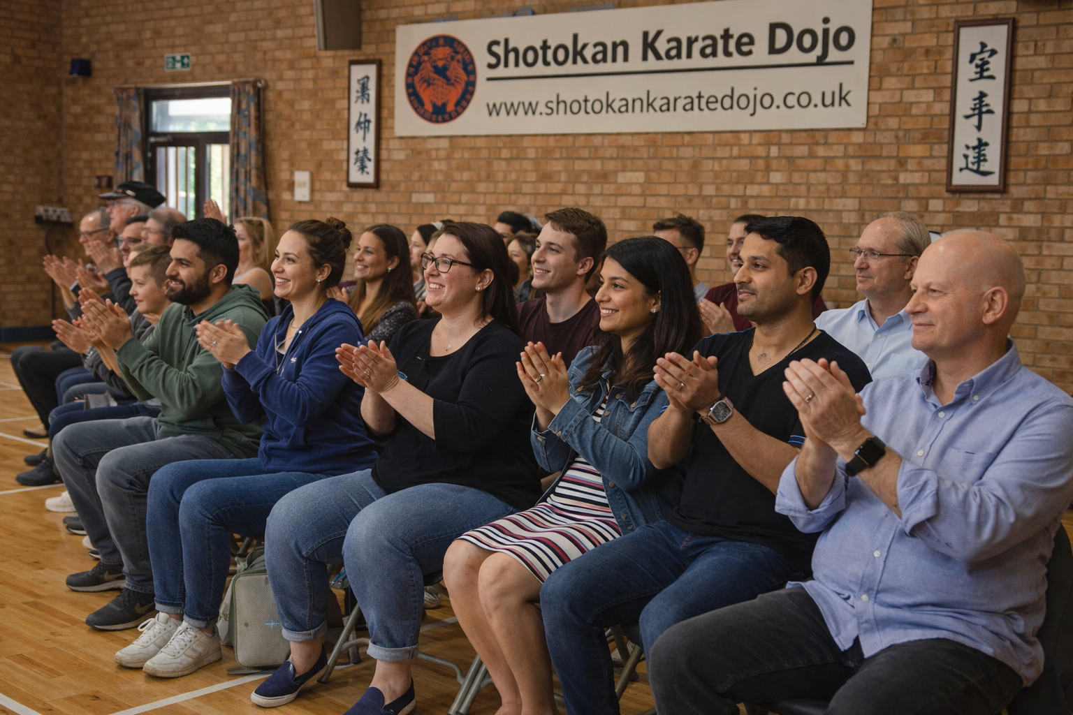 Parents clapping at Shotokan Karate Dojo