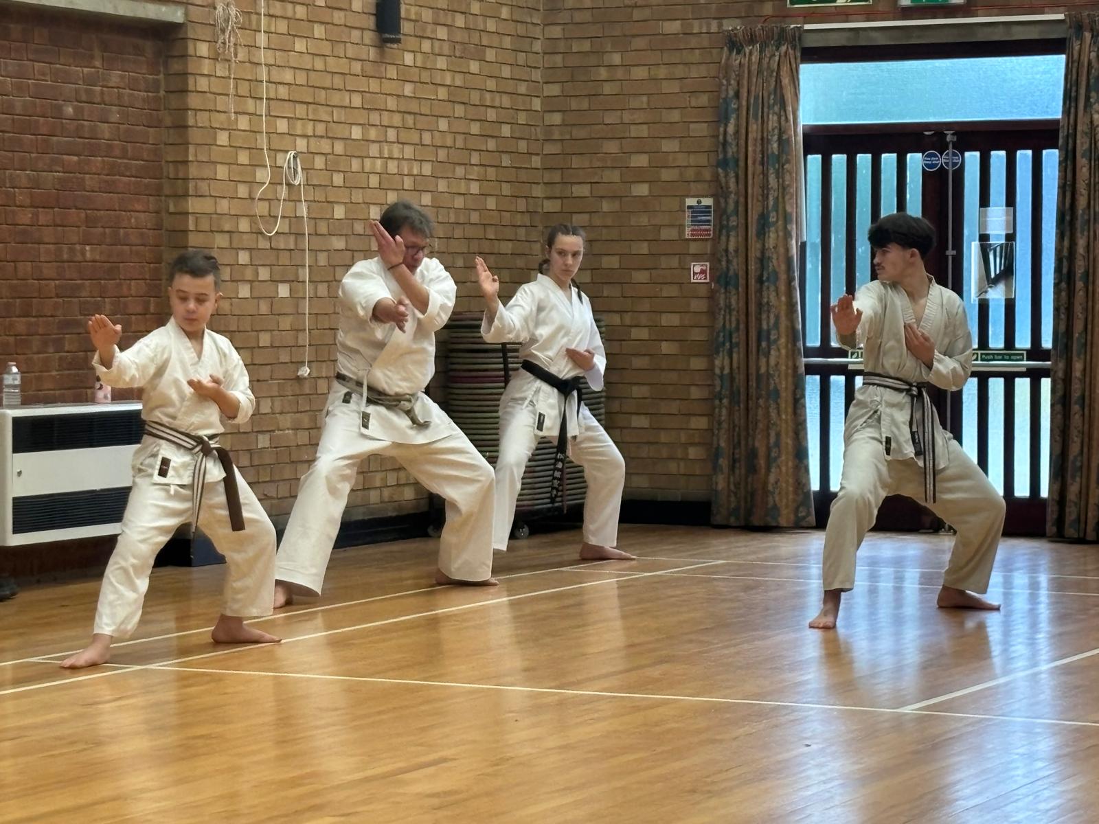 Karate students training at Shotokan Karate Dojo